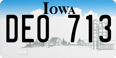 IA license plate DEO713