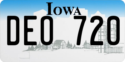 IA license plate DEO720