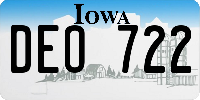 IA license plate DEO722
