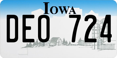 IA license plate DEO724