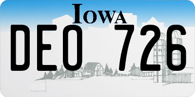 IA license plate DEO726