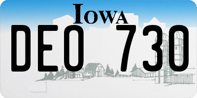 IA license plate DEO730