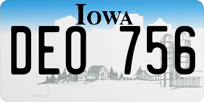 IA license plate DEO756