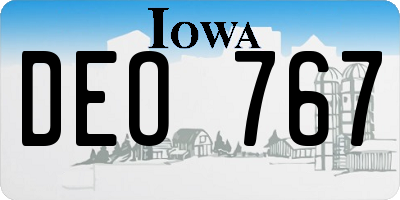 IA license plate DEO767