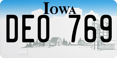 IA license plate DEO769