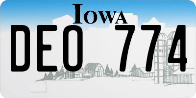 IA license plate DEO774
