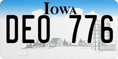 IA license plate DEO776