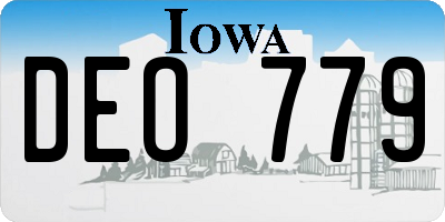 IA license plate DEO779
