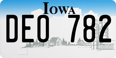 IA license plate DEO782
