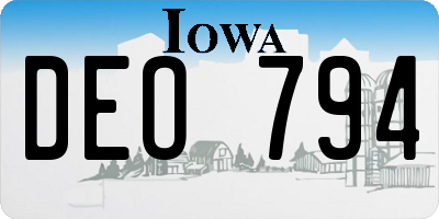 IA license plate DEO794