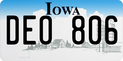 IA license plate DEO806