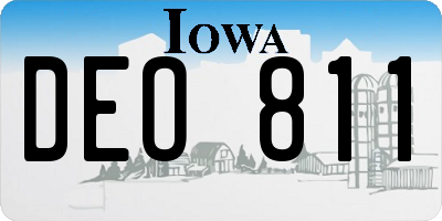 IA license plate DEO811