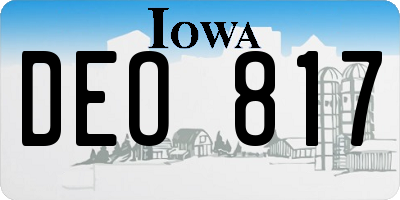IA license plate DEO817