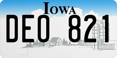 IA license plate DEO821