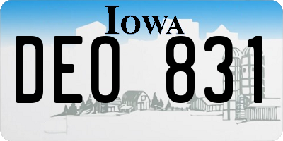 IA license plate DEO831