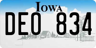 IA license plate DEO834