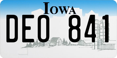 IA license plate DEO841