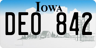 IA license plate DEO842