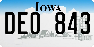 IA license plate DEO843