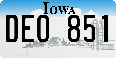 IA license plate DEO851