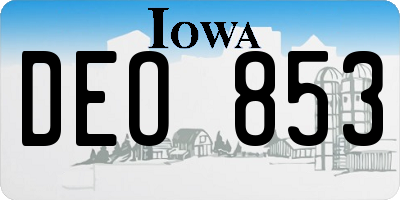 IA license plate DEO853