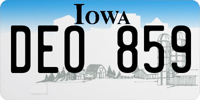 IA license plate DEO859