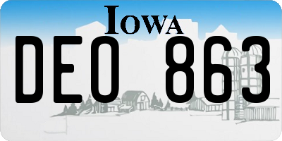IA license plate DEO863