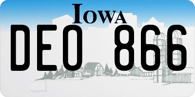 IA license plate DEO866