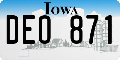 IA license plate DEO871