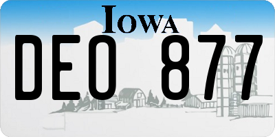 IA license plate DEO877