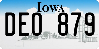 IA license plate DEO879