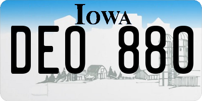 IA license plate DEO880