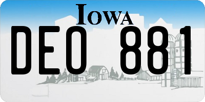 IA license plate DEO881