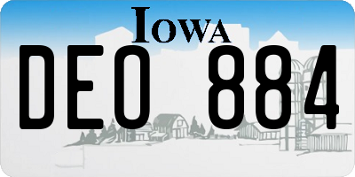 IA license plate DEO884