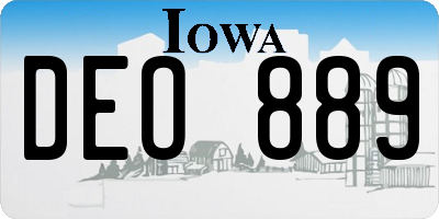 IA license plate DEO889