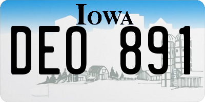 IA license plate DEO891