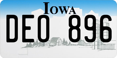 IA license plate DEO896