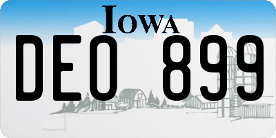 IA license plate DEO899