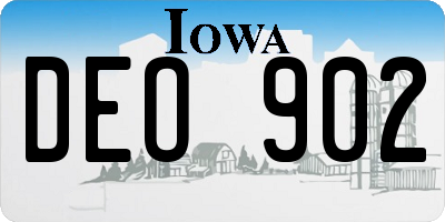 IA license plate DEO902