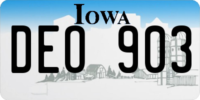 IA license plate DEO903
