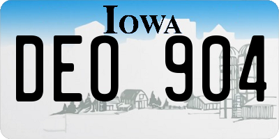IA license plate DEO904
