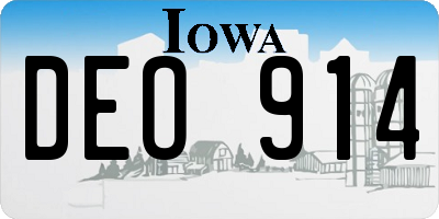 IA license plate DEO914