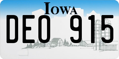 IA license plate DEO915