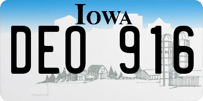 IA license plate DEO916