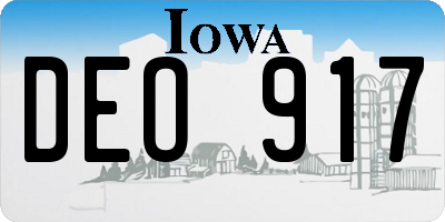IA license plate DEO917