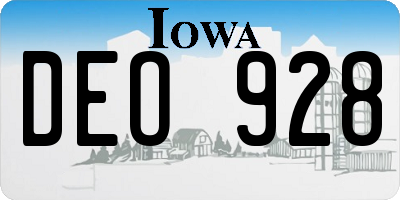 IA license plate DEO928