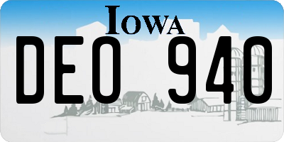 IA license plate DEO940