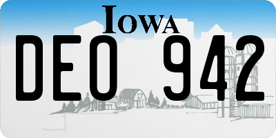IA license plate DEO942