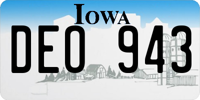 IA license plate DEO943