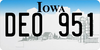 IA license plate DEO951